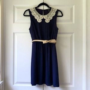 F21 Lace Collar Dress with Belt